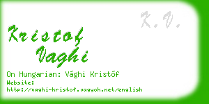 kristof vaghi business card